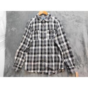 The North Face Shirt Mens M Gray Plaid Long Sleeve Button Up Pockets Casual
